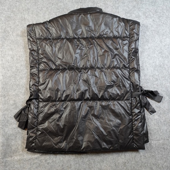 Pilcro Vest Womens One Size Anthropologie Black Puffer Side Tie Packable - Picture 9 of 13